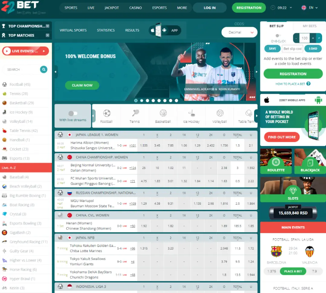 22Bet Registration